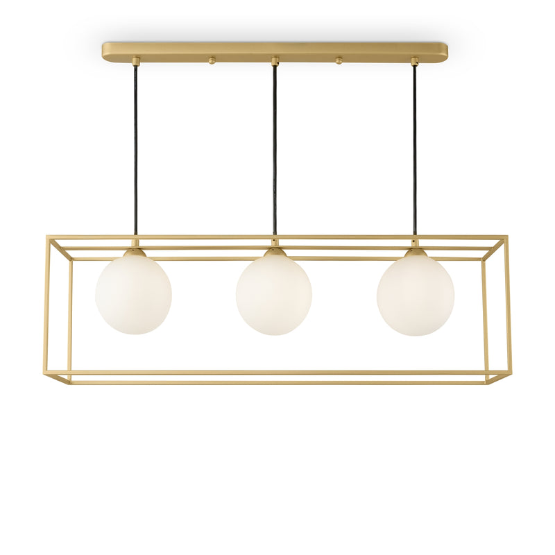 Maytoni Trinity 3L linear suspension ceiling lamp, gold G9 H 20cm