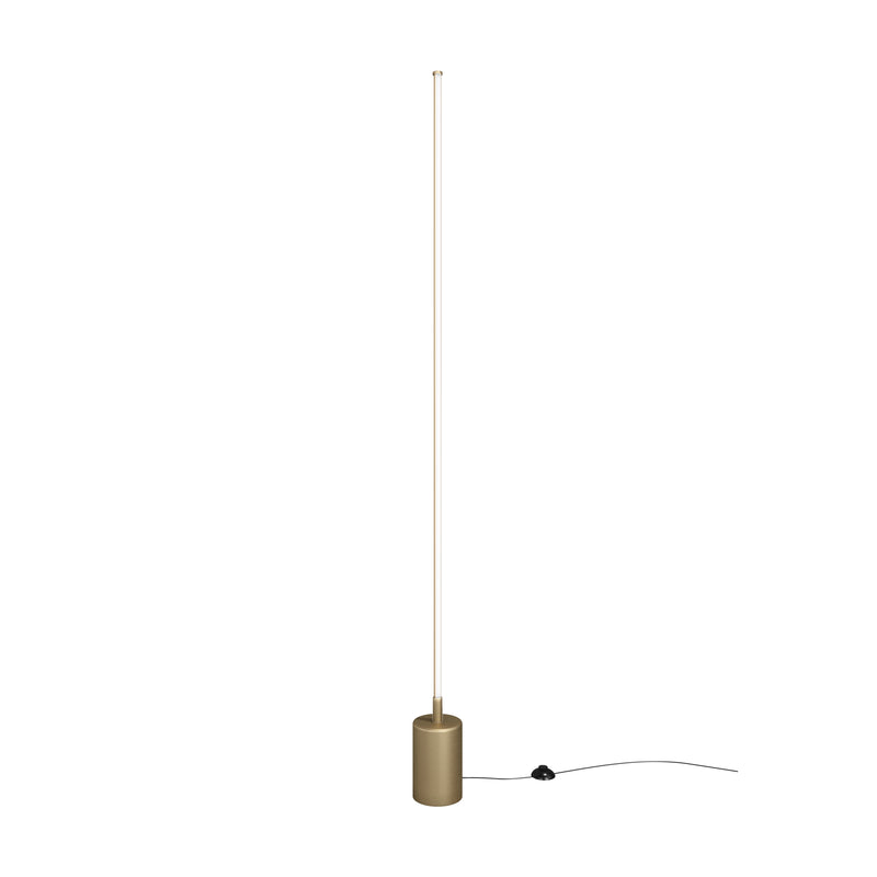 Maytoni Flow 1L floor lamp, brass LED D 1.6cm