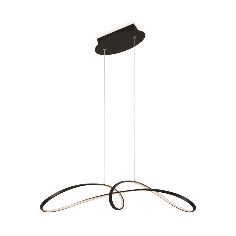 Maytoni Curve 1L pendant lamp, black LED 