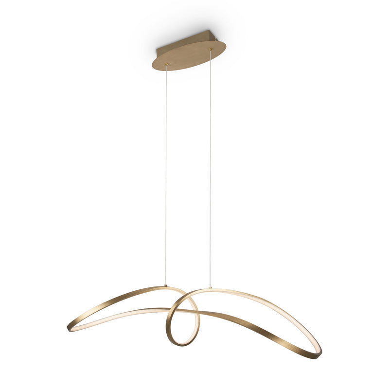 Maytoni Curve 1L pendant lamp, gold LED 