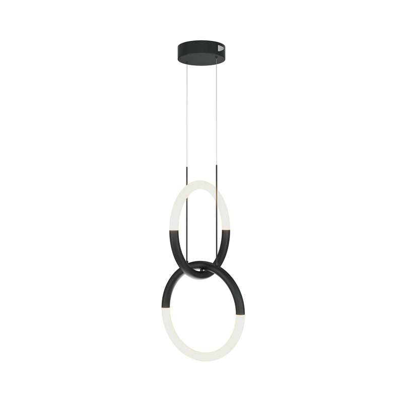 Maytoni Node 2L pendant lamp, black LED D 34cm