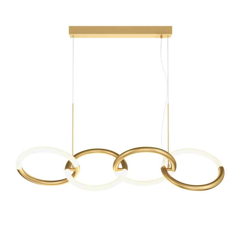 Maytoni Node 4L linear suspension ceiling lamp, gold LED H 120cm