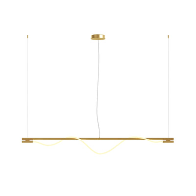 Maytoni Tau 1L linear suspension ceiling lamp, gold LED 