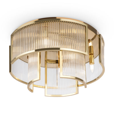 Maytoni Frame 6L flush mount ceiling lamp, gold E14 D 55.4cm