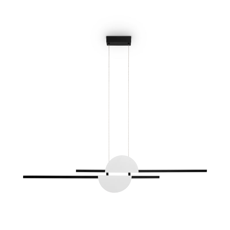 Maytoni Skyline 1L linear suspension ceiling lamp, black LED H 204cm