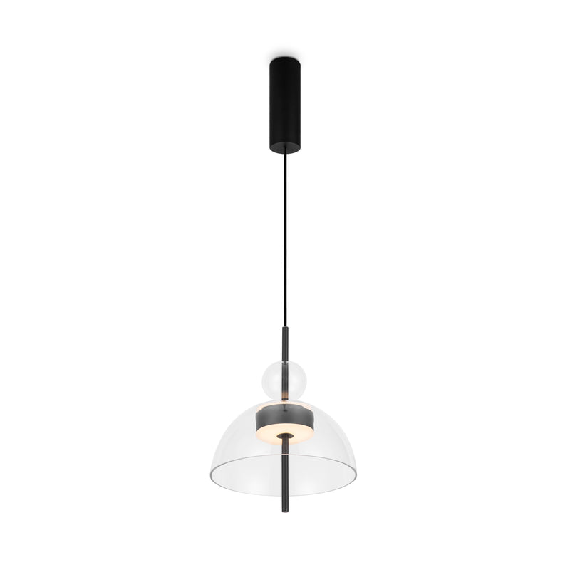 Maytoni Bangkok 1L pendant lamp, black LED D 25cm