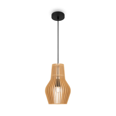 Maytoni Roots 1L pendant lamp, black E27 D 20cm