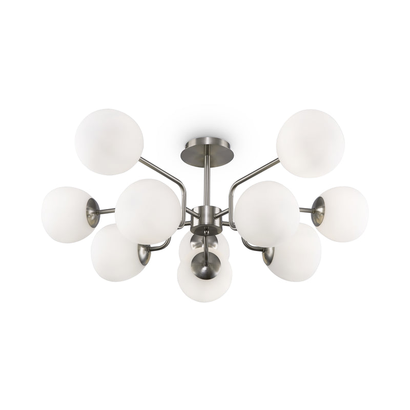 Maytoni Erich 10L ceiling lamp, nickel E14 D 90.7cm