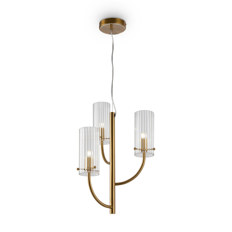 Maytoni Arco 3L pendant lamp, brass G9 D 35cm