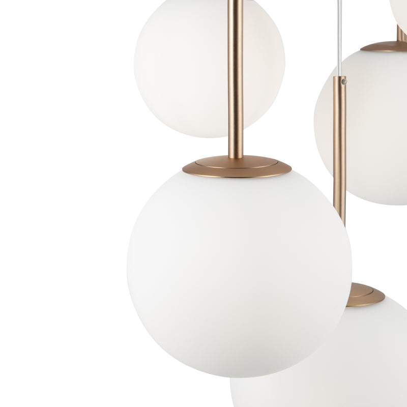 Maytoni Basic form 5L pendant lamp, gold E14 D 58cm