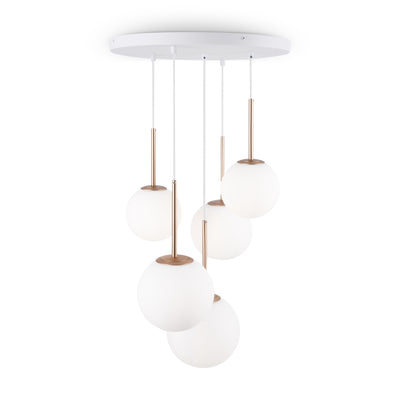 Maytoni Basic form 5L pendant lamp, gold E14 D 58cm