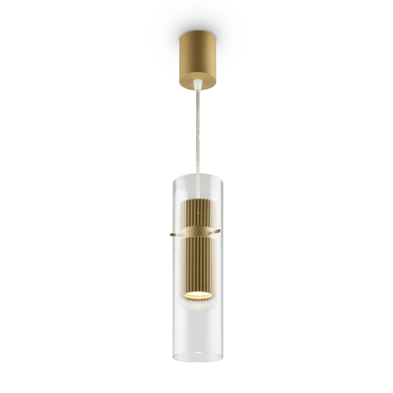 Maytoni Dynamics 1L pendant lamp, gold GU10 D 8cm