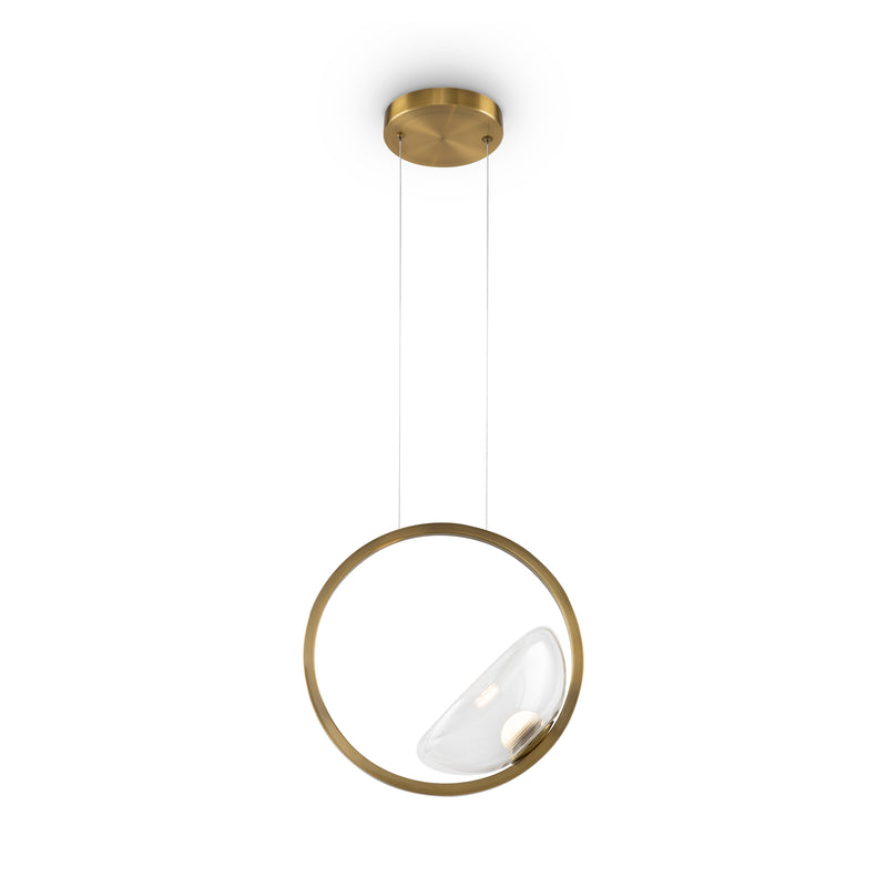 Maytoni Lunare 1L pendant lamp, brass LED D 32cm