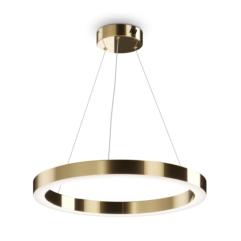 Maytoni Saturno 1L pendant lamp, brass LED D 60cm