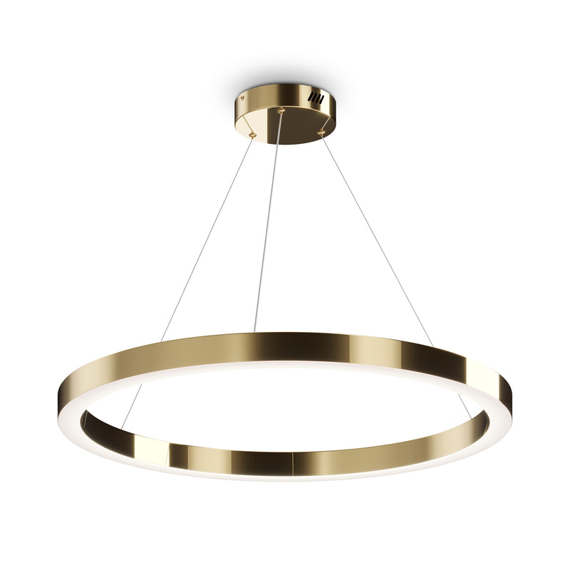 Maytoni Saturno 1L pendant lamp, brass LED D 80cm