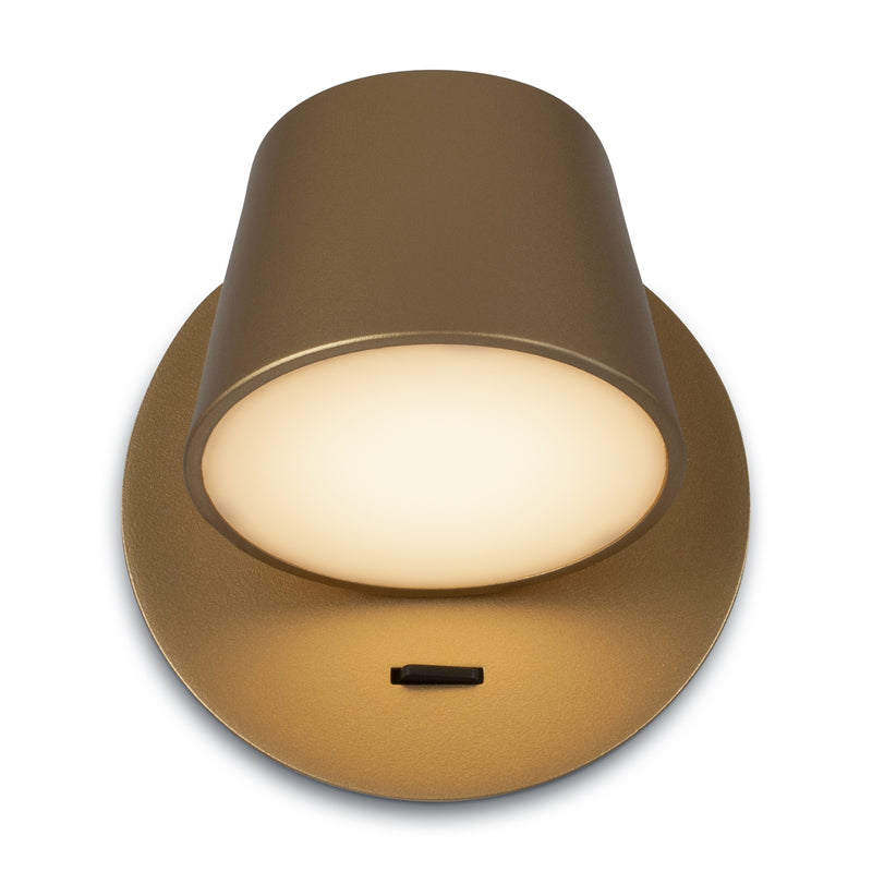 Maytoni Pixel 1L washer sconce lamp, brass LED D 12cm