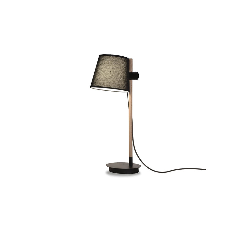 Table lamp Ineslam wood E27 black/white