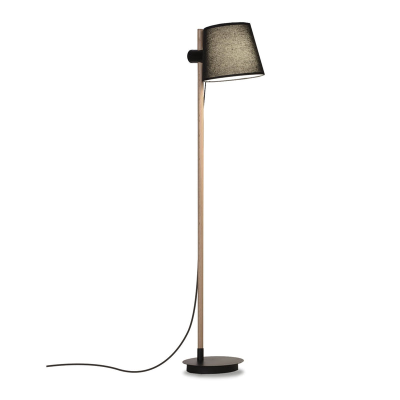 Floor lamp Ineslam wood E27 black/white