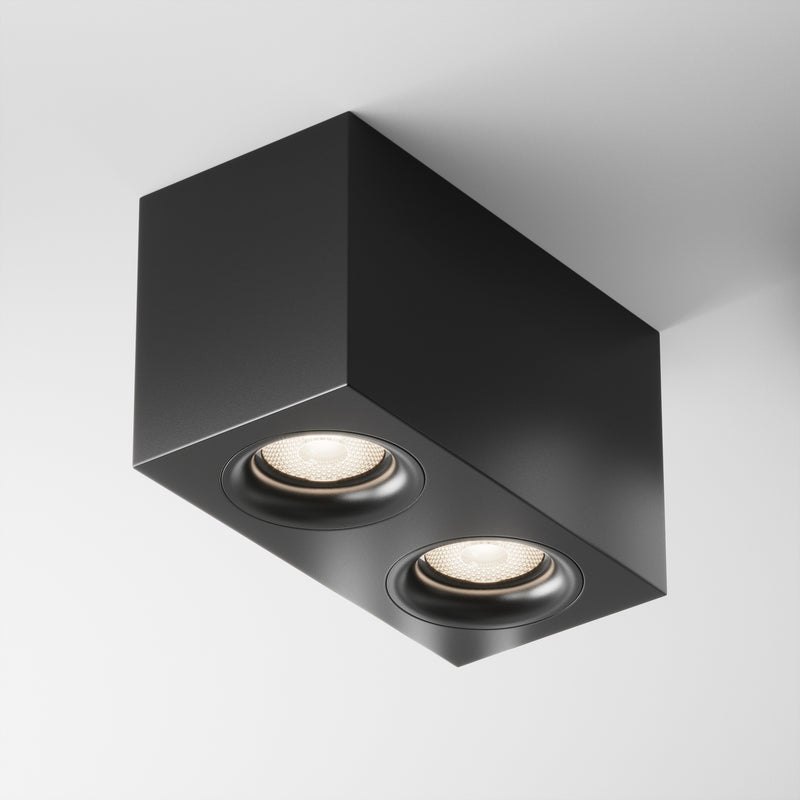 Maytoni Slim 2L ceiling spotlight, black GU10 H 11.5cm