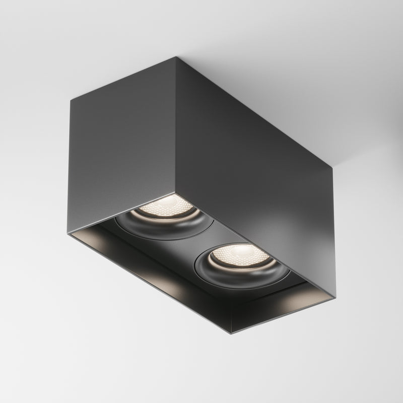 Maytoni Slim 2L ceiling spotlight, black GU10 H 11.5cm