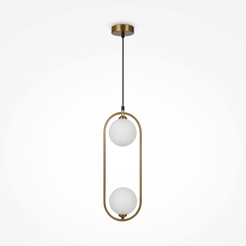 Maytoni Ring 2L pendant lamp, brass G9 D 12cm