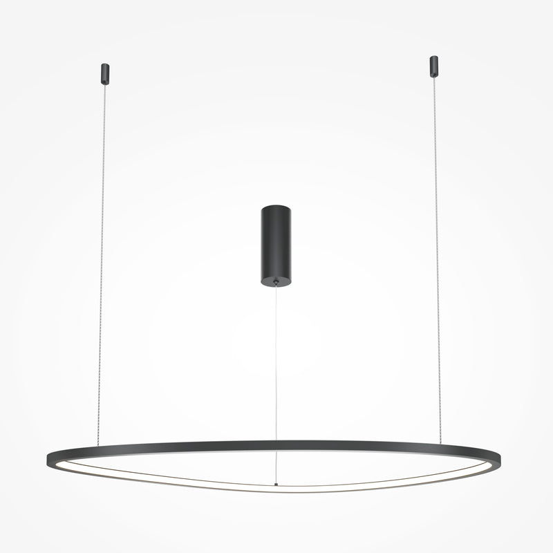 Maytoni Glint 1L pendant lamp, black LED D 80cm