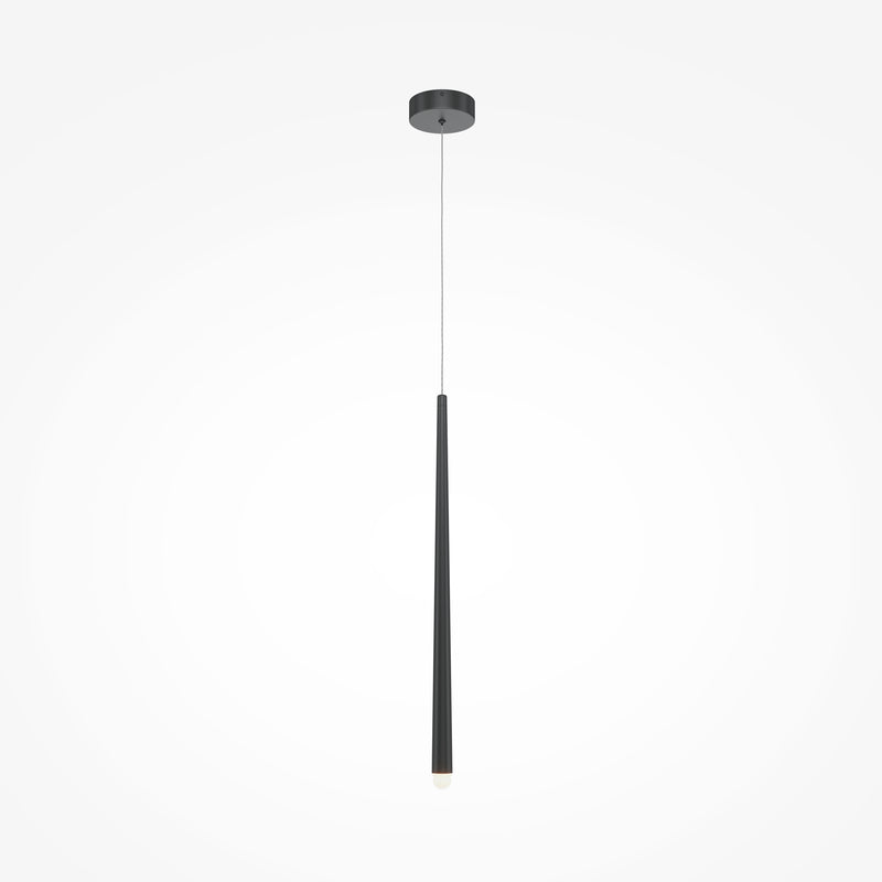 Maytoni Foco colgante de techo Cascade 1L, LED negro Al. 218,8cm