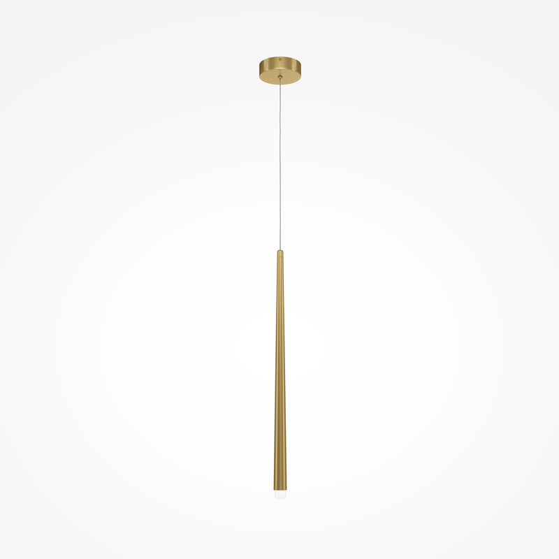 Maytoni Cascade 1L pendant lamp, brass LED H 218.8cm