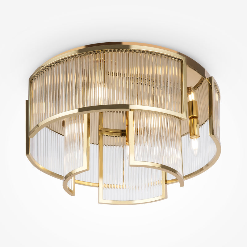 Maytoni Frame 6L forsænket loftslampe, guld E14 D 55,4cm