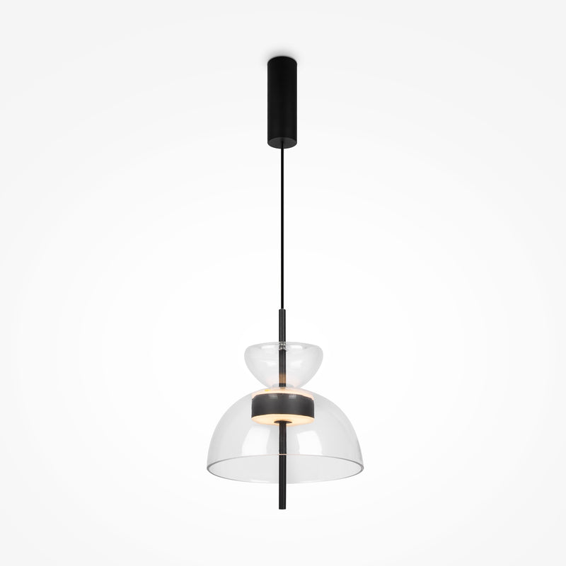 Maytoni Bangkok 1L pendant lamp, black LED D 25cm