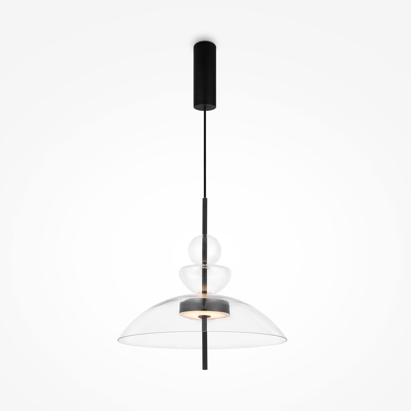 Maytoni Bangkok 1L pendant lamp, black LED D 40cm