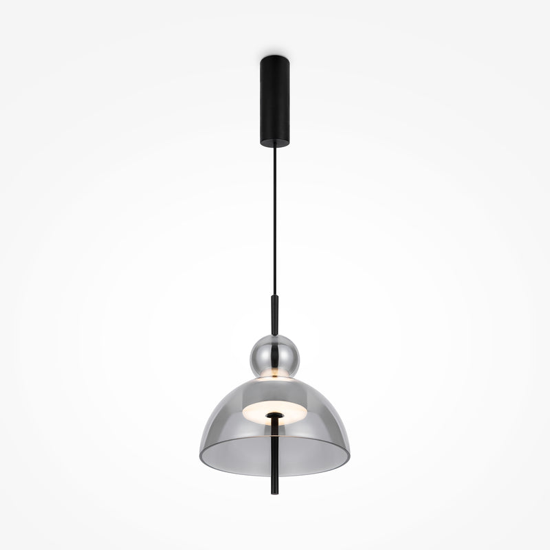 Maytoni Bangkok 1L pendant lamp, black LED D 25cm