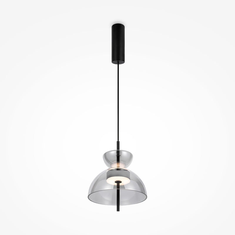 Maytoni Bangkok 1L pendant lamp, black LED D 25cm