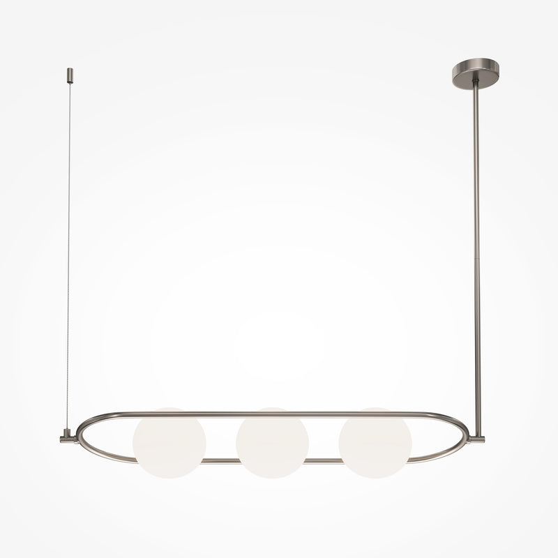 Maytoni Erich 3L linear suspension ceiling lamp, nickel E14 D 15cm