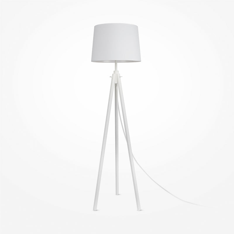 Maytoni Calvin 1L lampadaire, blanc E27 D 44cm