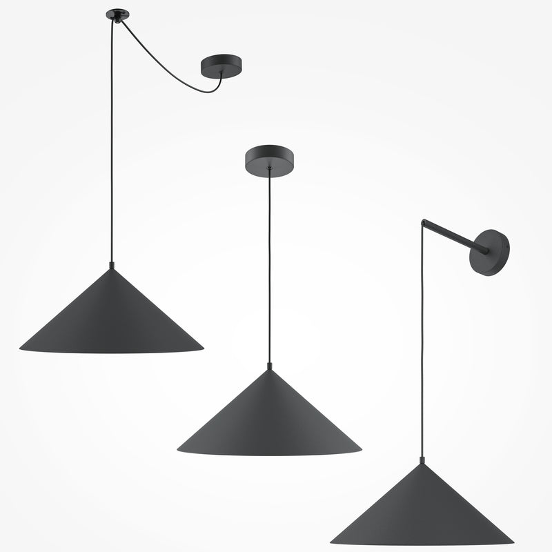 Maytoni Basic colors 1L pendant lamp, black E27 D 35cm