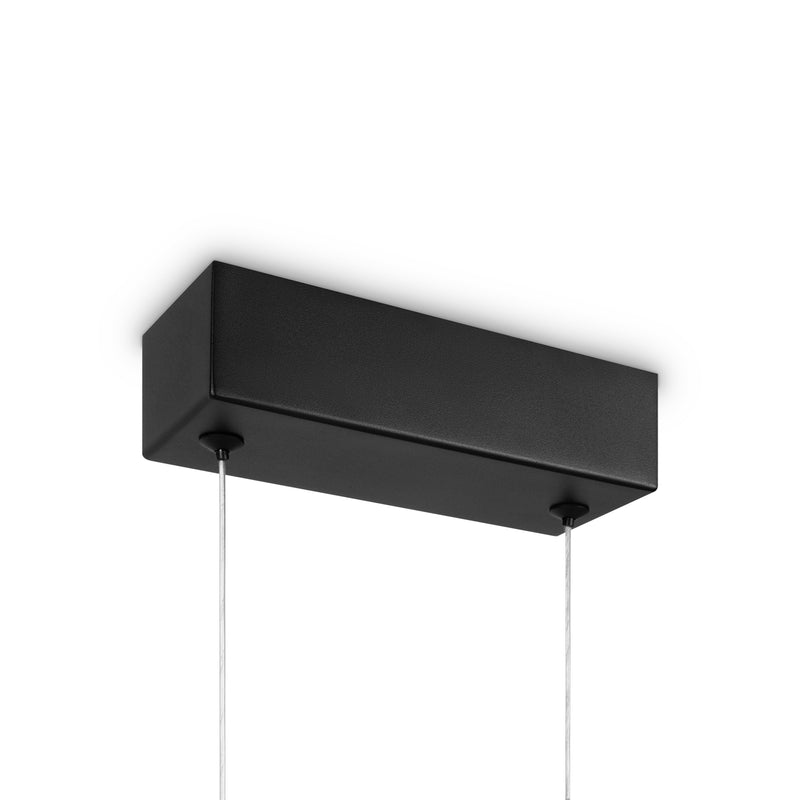 Maytoni Skyline 1L linear suspension ceiling lamp, black LED H 204cm