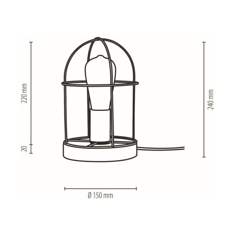 Netuno Pendant 1xE27 Max. 60W Black / Oiled Oak