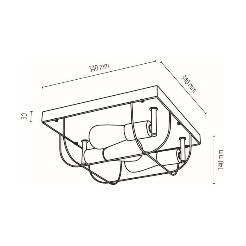 Netuno Wall Lamp 1xE27 Max 25W Oiled Oak / Black