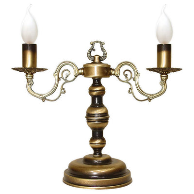 Table lamp Lemir Antares 2xE14 steel/zamak patina