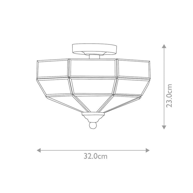 Flush mount Elstead Lighting (OLD-PARK-AB) Old Park massiv messing, glas E27 2 pærer