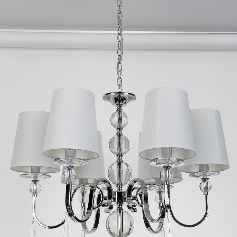 Maxlight Charlotte 6L chandelier chrome, D 70 cm