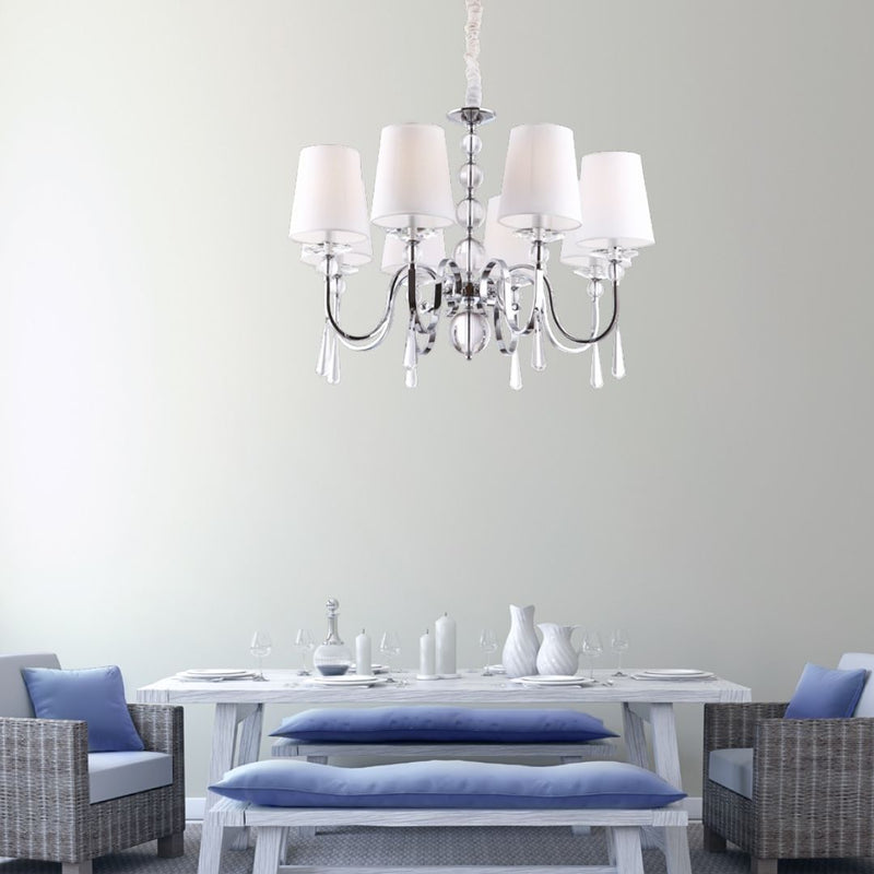 Maxlight Charlotte 8L chandelier chrome, D 75 cm