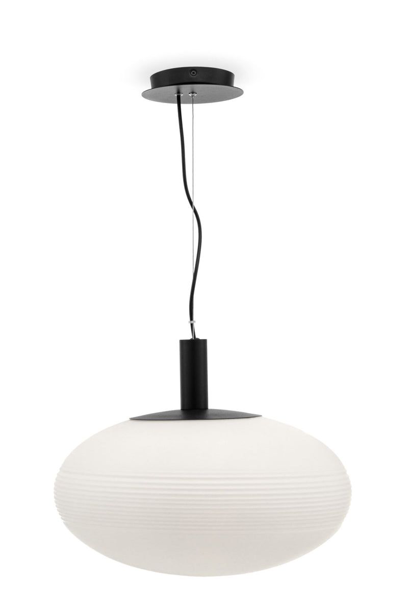 Maytoni Perlas 1L pendant lamp, black E27 D 43cm