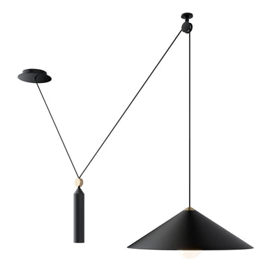 Maytoni Peso 1L pendant lamp, black E27 D 42cm