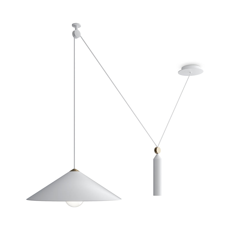 Maytoni Peso 1L pendant lamp, white E27 D 42cm