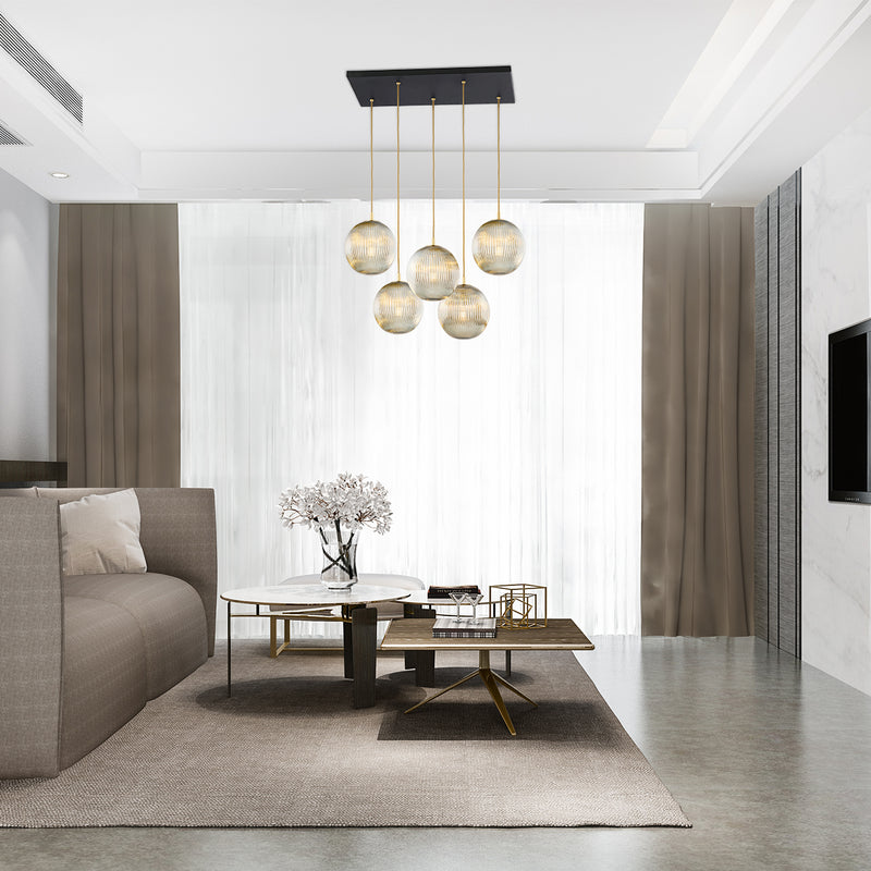 Argon Paloma 5L pendant lamp E27 H 148cm