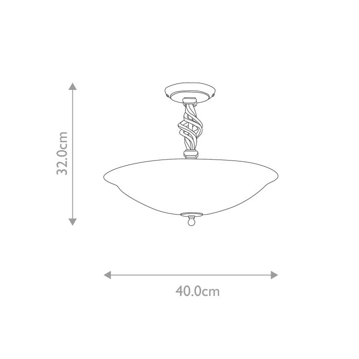 Flush mount Elstead Lighting (PB-SF-A-BLK-GOLD) Pembroke håndsmedet jern, glas E14 3 pærer