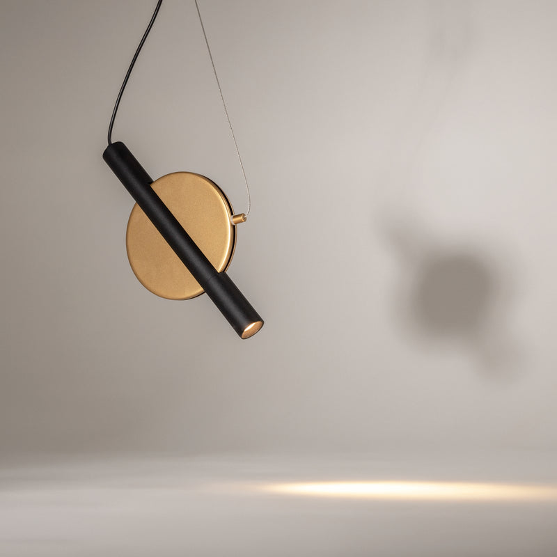 Maytoni Enigma 1L pendant lamp, brass LED D 30cm