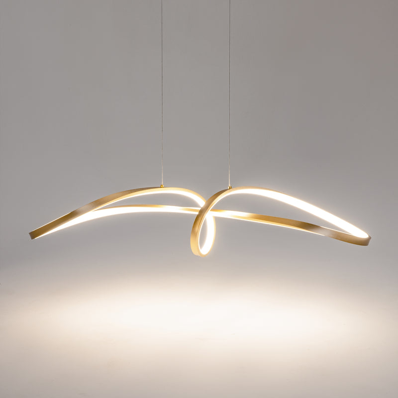 Maytoni Curve 1L pendant lamp, black LED